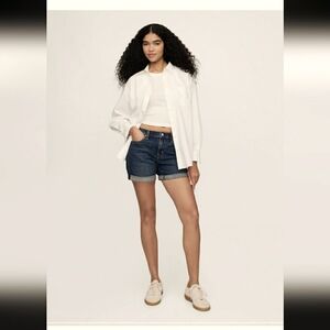 New!Gap 5"Mid Rise Girlfriend Business Trending Denim Dark Indigo Shorts
